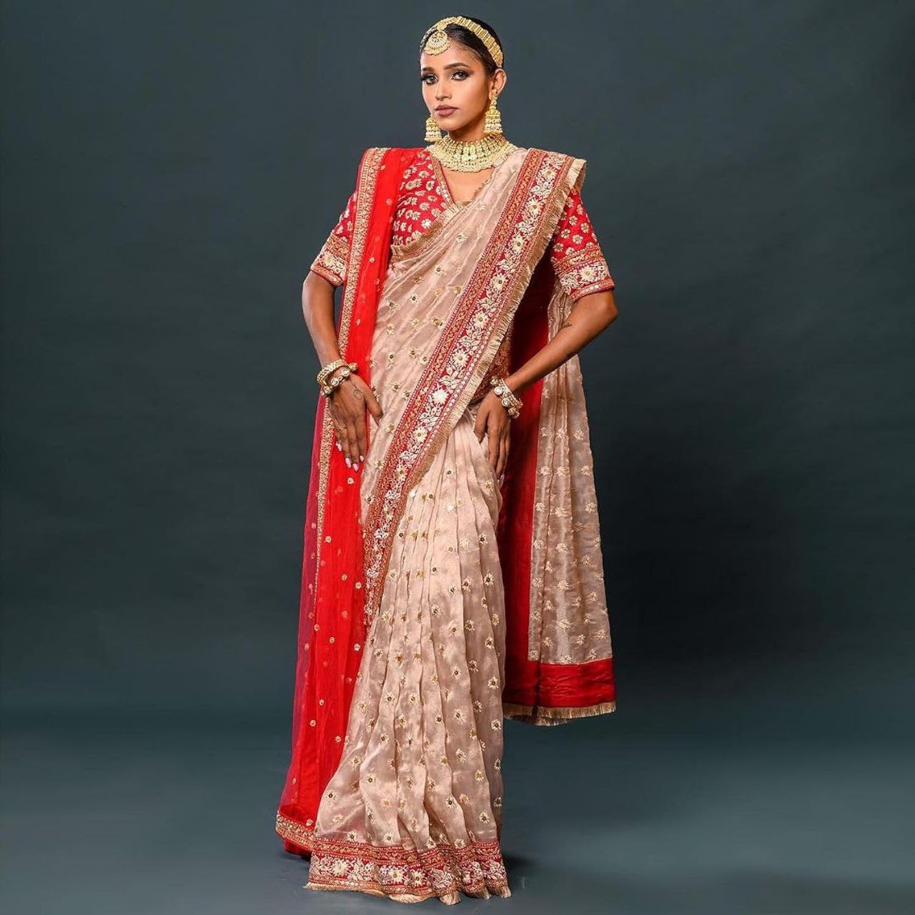 Saree For Womens Premium Organza Silk Fabric With Sequence Embroidery work of 5mm & 7mm with mallty Thread and zari dori work.