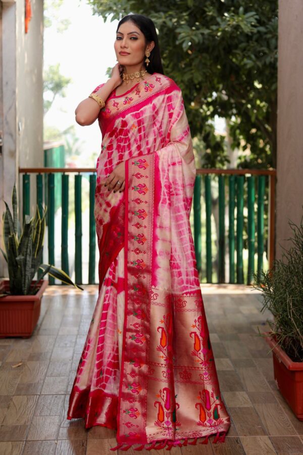 DESIGNER SHIBORY PRINT PAITHANI SILK SAREE