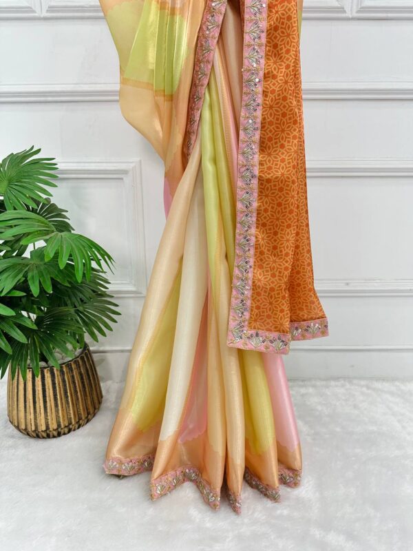 KIARA MAM INSPIRED TISSUE RANGKAT SAREE - Image 6