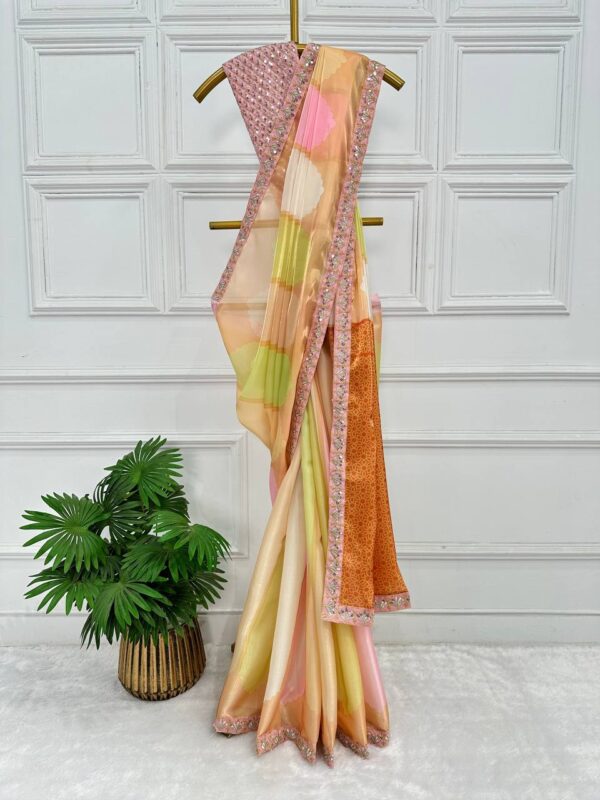 KIARA MAM INSPIRED TISSUE RANGKAT SAREE - Image 5
