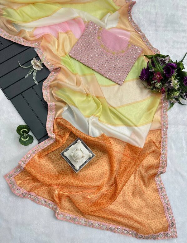 KIARA MAM INSPIRED TISSUE RANGKAT SAREE - Image 8