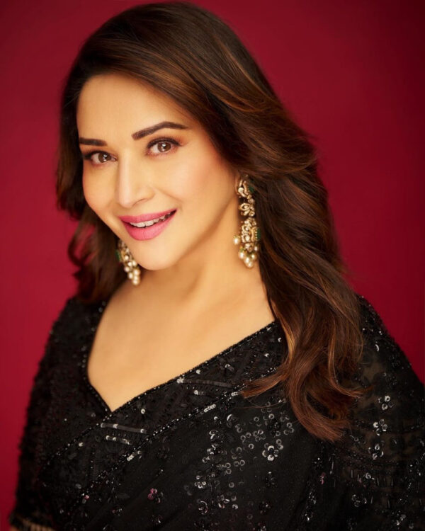 Madhuri Dixit Black Soft Net Saree - Image 7