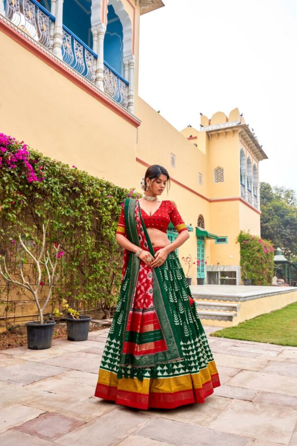 Tussar Silk Lehenga With Print With Foil Work - Image 4