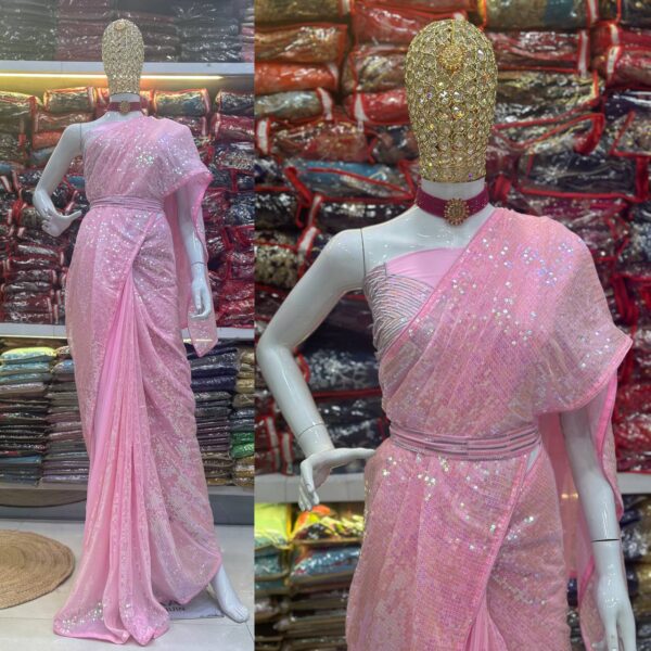 Designer Bollywood Georgette Saree - Image 7