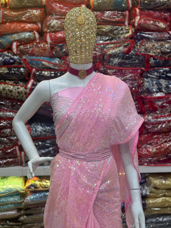 Designer Bollywood Georgette Saree - Image 5