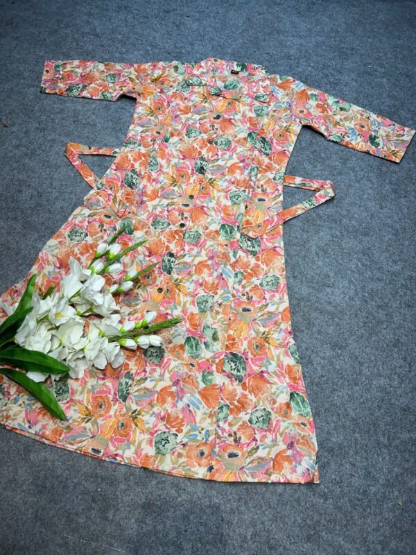 Floral Print Pure Cotton-A line midi Dress - Image 8
