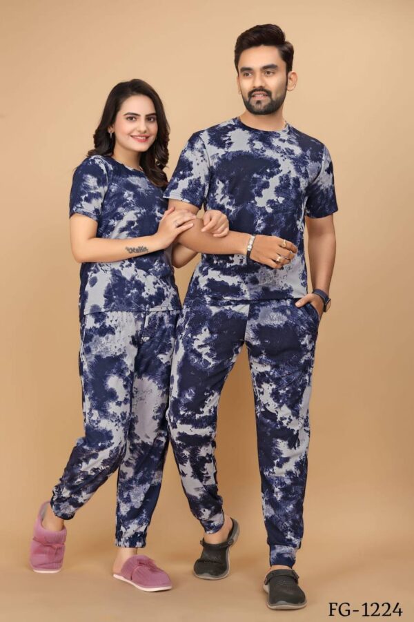 Cotton Lycra With Sibori Printed Work Night Suits - Image 5