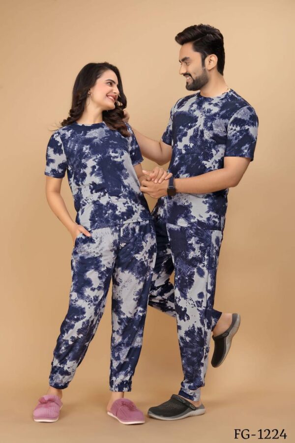 Cotton Lycra With Sibori Printed Work Night Suits - Image 7