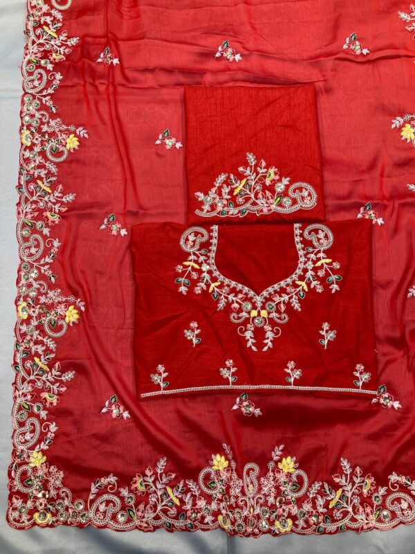 Elegant style rangoli silk fancy saree with blouse - Image 3