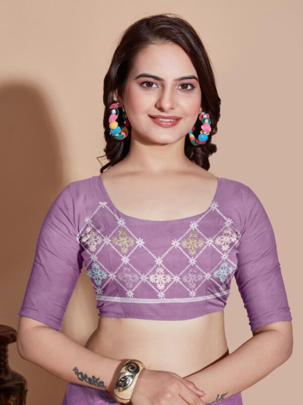 Beautiful Designer Saree on Soft Butterfly Net fabric - Image 3