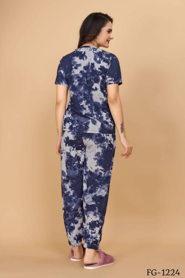 Cotton Lycra With Sibori Printed Work Night Suits - Image 3