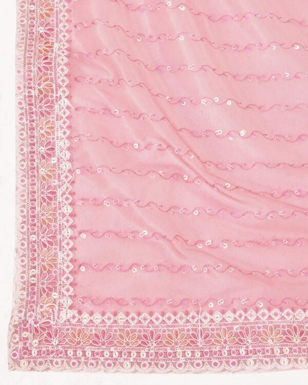 Beautiful Designer Saree on *Soft Gold Net* fabric & Embroidery work - Image 7