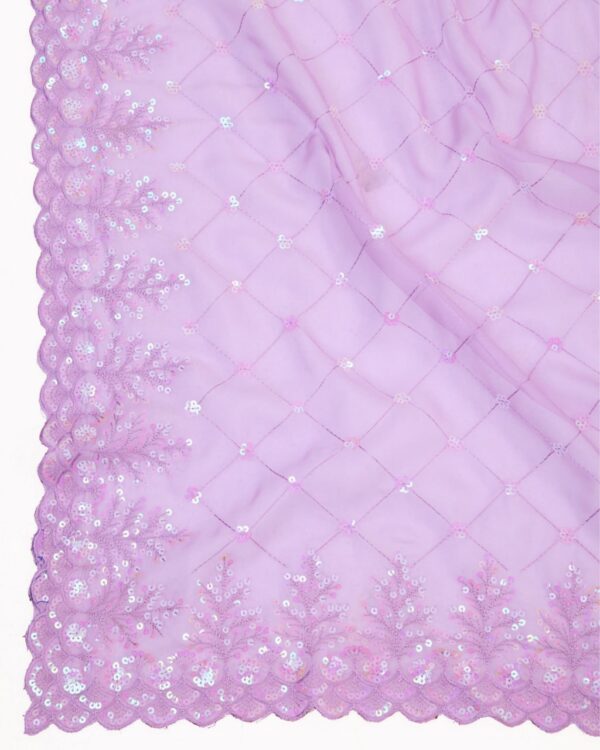Beautiful Saree for wedding on premium Soft Taby Silk Organza fabric with C-pallu All Over Embroidery Work - Image 4