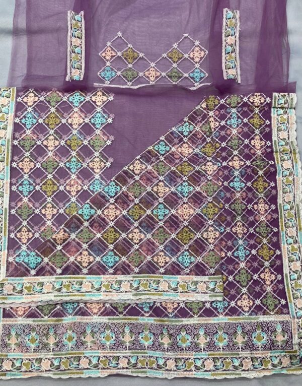 Beautiful Designer Saree on Soft Butterfly Net fabric - Image 7