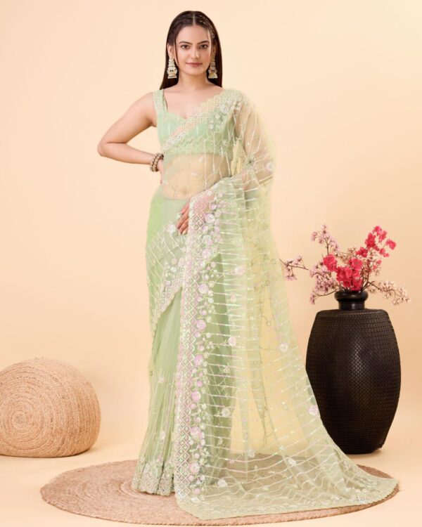 Beautiful Designer Saree on Soft Net fabric & Sequance work and whole sarees