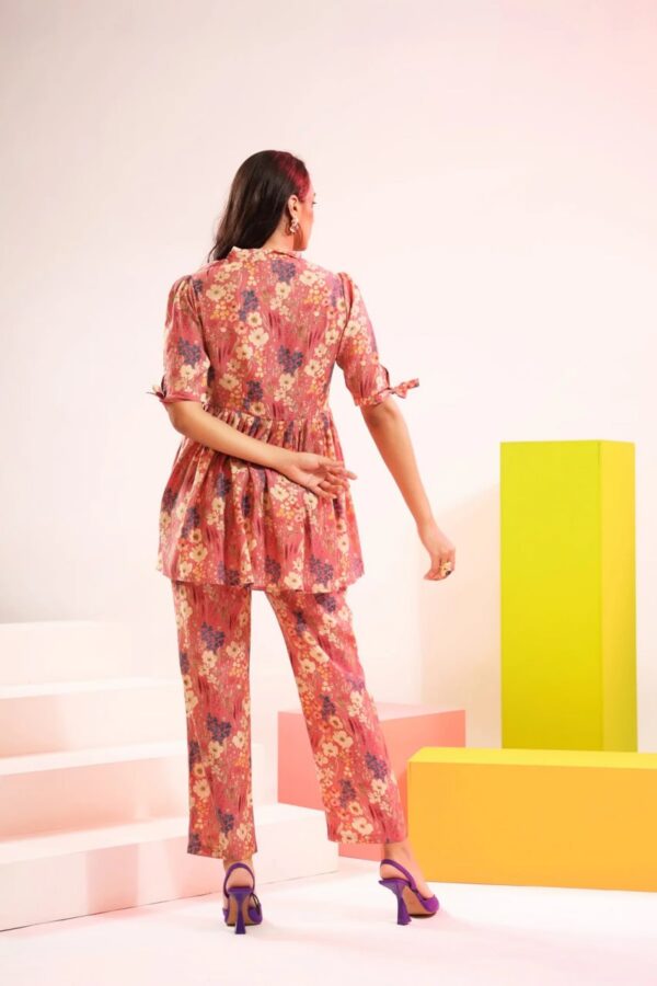Floral Print Top with Trousers Set - Image 5
