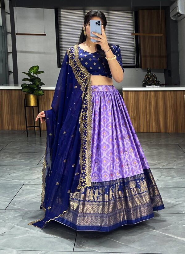 Charming Purple Dolla Silk Bandhani Print Lehenga Choli With Dupatta - Image 3