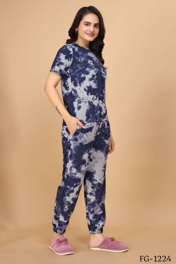Cotton Lycra With Sibori Printed Work Night Suits - Image 2