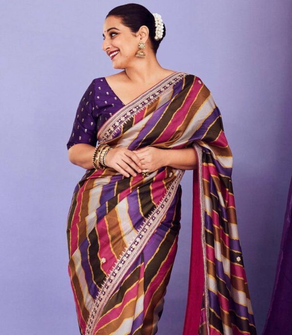 Vichitra Silk With Beautiful Digital Printed Saree And Heavy Embroidery Thread