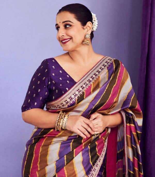 Vichitra Silk With Beautiful Digital Printed Saree And Heavy Embroidery Thread - Image 4