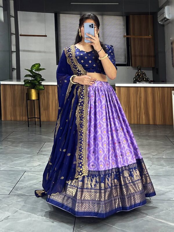 Charming Purple Dolla Silk Bandhani Print Lehenga Choli With Dupatta - Image 2