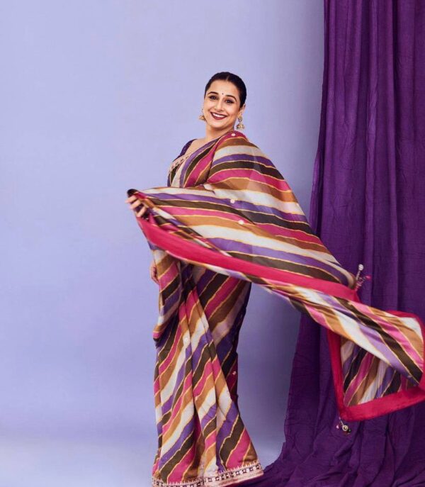 Vichitra Silk With Beautiful Digital Printed Saree And Heavy Embroidery Thread - Image 7