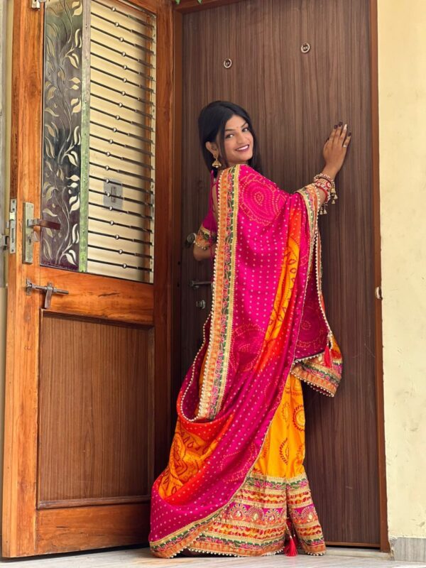 Women Embroidered Saree with Contrast Border - Image 4